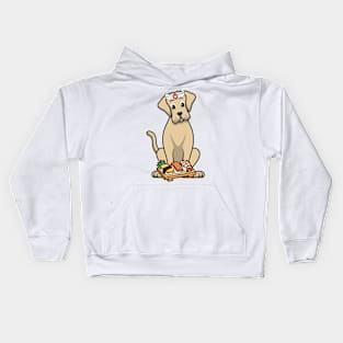 Funny big dog is a sushi chef Kids Hoodie